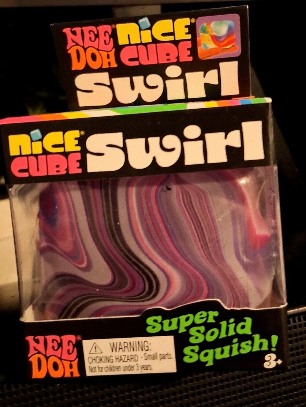 NeeDoh Nice- Cube Swirl - Purple! NEW IN BOX By SCHYLLING CO. SQUISHY!